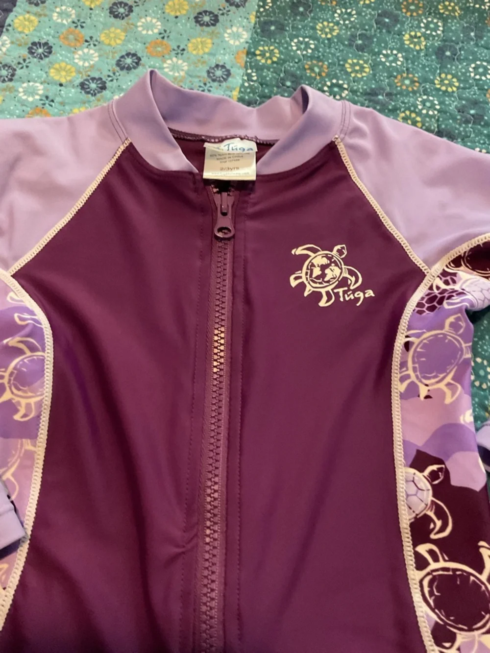 Tuga Sunsuits purple sea turtle sunsuit swim size 7/8